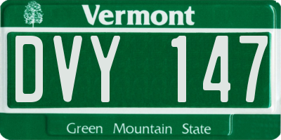 VT license plate DVY147