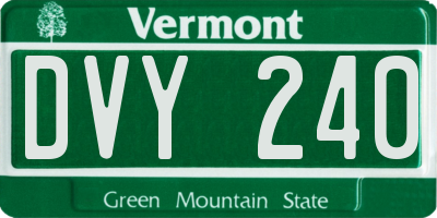 VT license plate DVY240