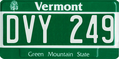 VT license plate DVY249