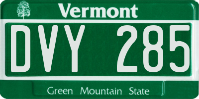 VT license plate DVY285