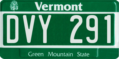 VT license plate DVY291