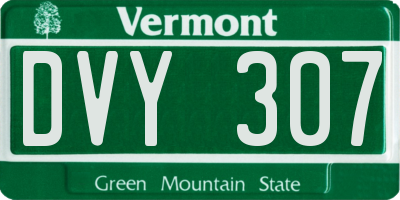 VT license plate DVY307