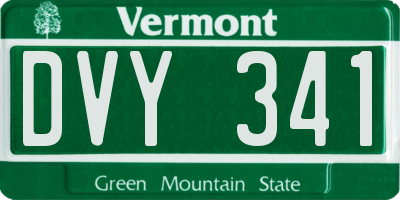 VT license plate DVY341