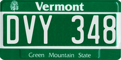 VT license plate DVY348