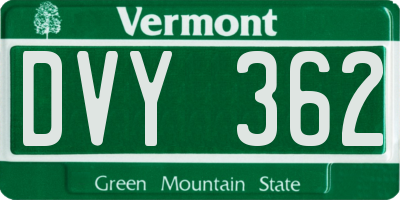 VT license plate DVY362