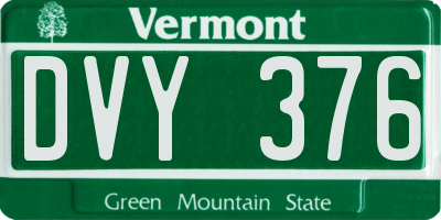 VT license plate DVY376