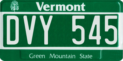 VT license plate DVY545