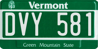 VT license plate DVY581
