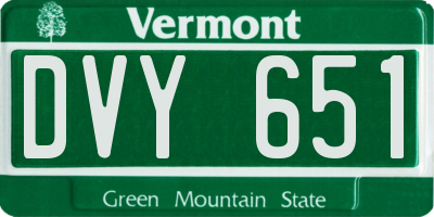 VT license plate DVY651