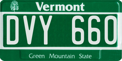 VT license plate DVY660