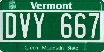 VT license plate DVY667