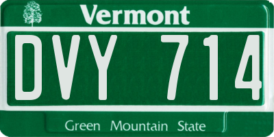VT license plate DVY714