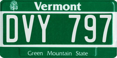 VT license plate DVY797