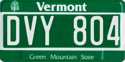 VT license plate DVY804