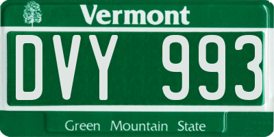 VT license plate DVY993