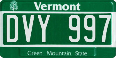 VT license plate DVY997