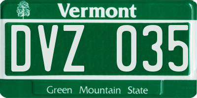 VT license plate DVZ035