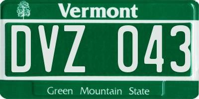 VT license plate DVZ043