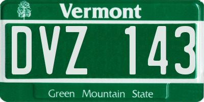 VT license plate DVZ143