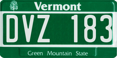 VT license plate DVZ183