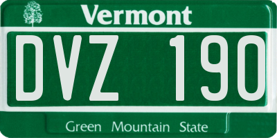 VT license plate DVZ190