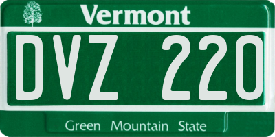 VT license plate DVZ220