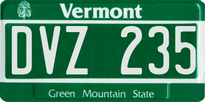 VT license plate DVZ235