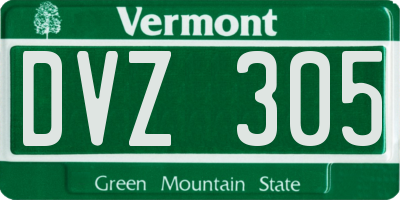 VT license plate DVZ305