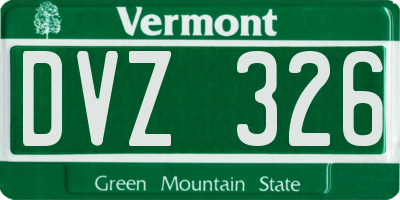 VT license plate DVZ326