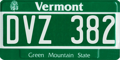 VT license plate DVZ382