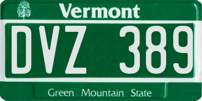 VT license plate DVZ389