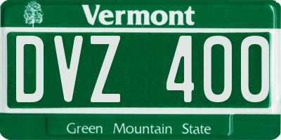 VT license plate DVZ400
