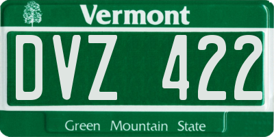 VT license plate DVZ422