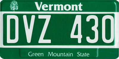 VT license plate DVZ430
