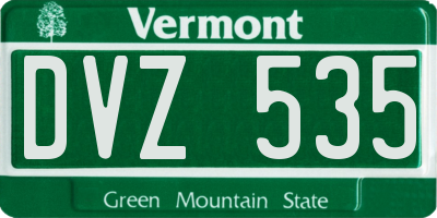 VT license plate DVZ535