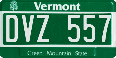 VT license plate DVZ557