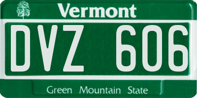 VT license plate DVZ606