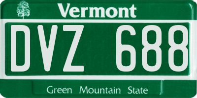 VT license plate DVZ688