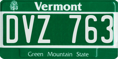 VT license plate DVZ763