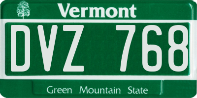 VT license plate DVZ768
