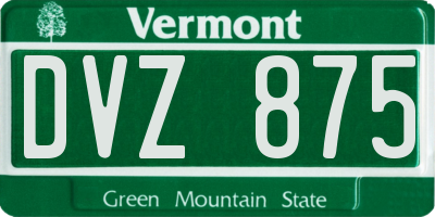 VT license plate DVZ875
