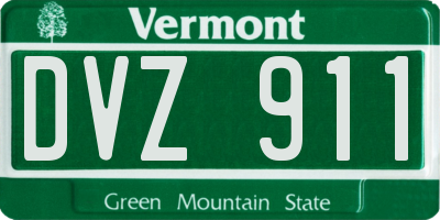 VT license plate DVZ911