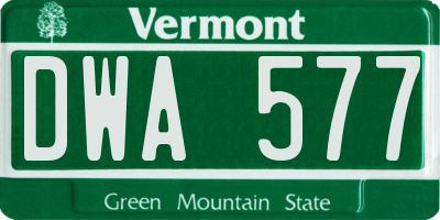 VT license plate DWA577