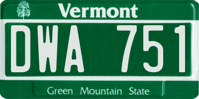 VT license plate DWA751