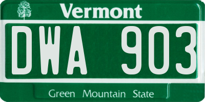 VT license plate DWA903