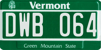 VT license plate DWB064