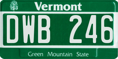 VT license plate DWB246