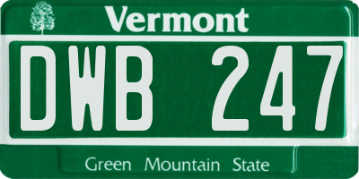 VT license plate DWB247