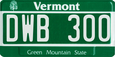 VT license plate DWB300