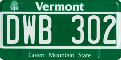 VT license plate DWB302